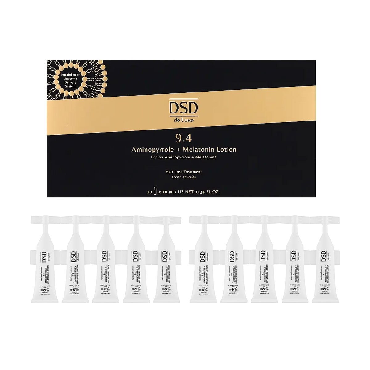 Лосьйон проти випадіння волосся DSD De Luxe 9.4 Aminopyrrole + Melatonin Lotion, 10*10 мл